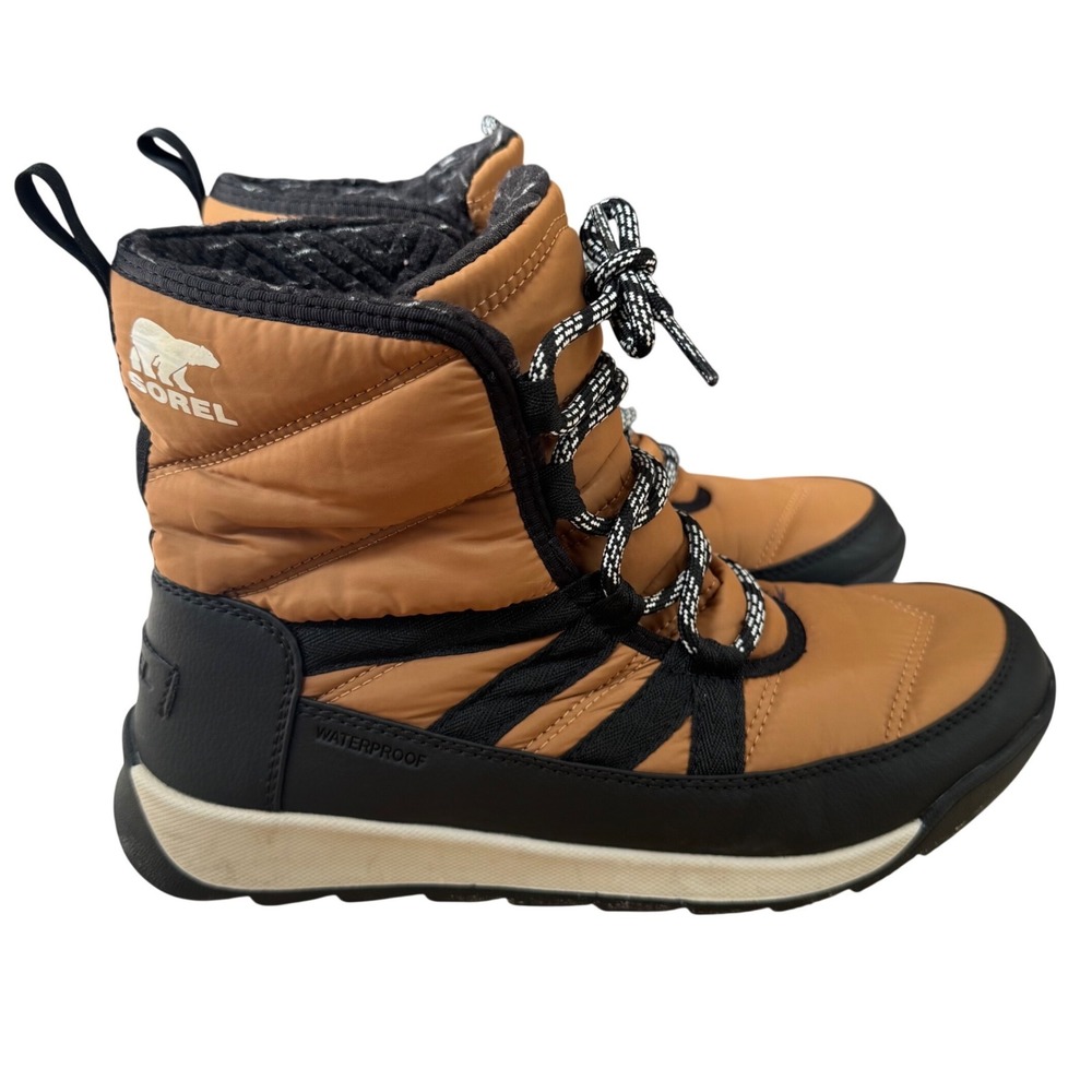 Sorel Whitney II Short Lace Waterproof Winter Boots Elk Black Womens 9